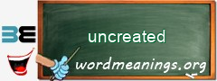 WordMeaning blackboard for uncreated